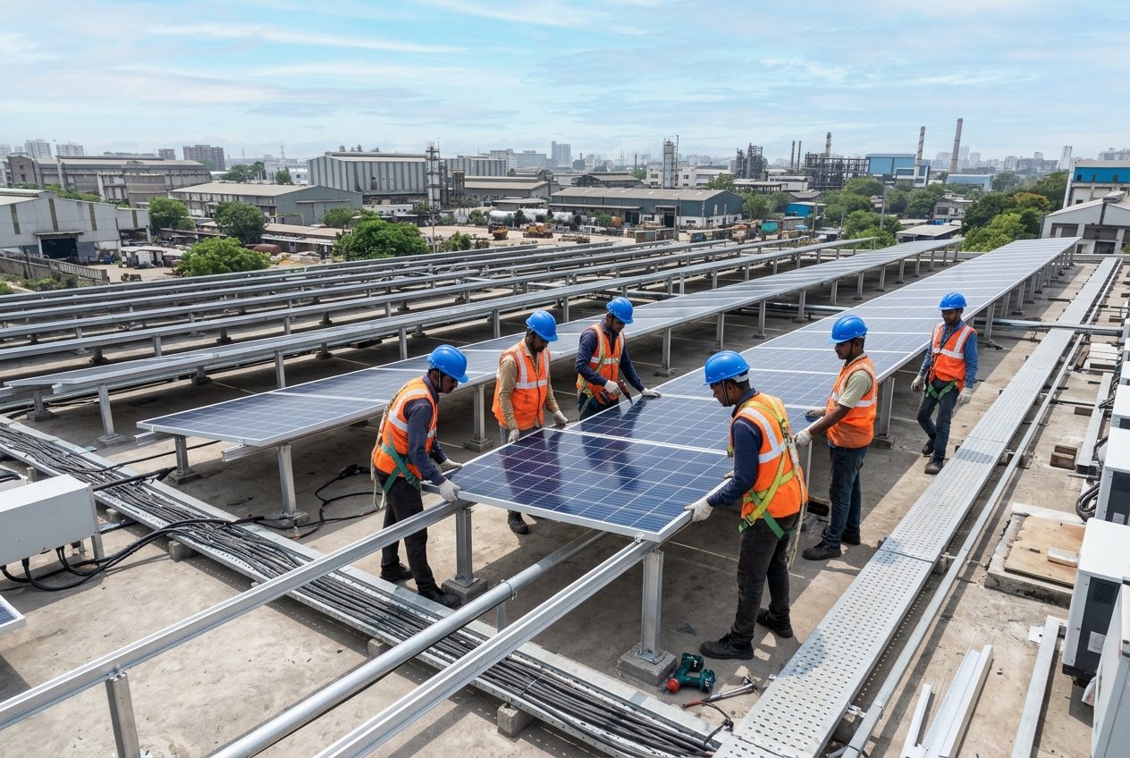 Rooftop solar installation project